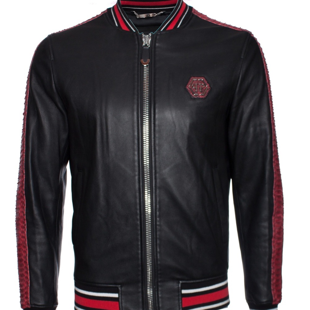 Philipp Plein Leather Python Jacket